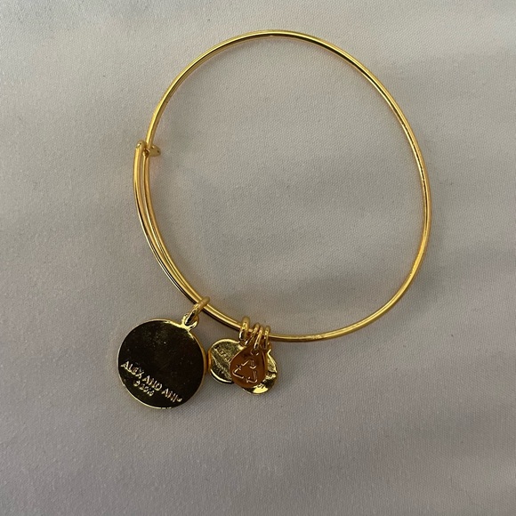 Vintage Alex and Ani Gold “WISH” Charm Expandable Bangle Bracelet - Picture 3 of 4